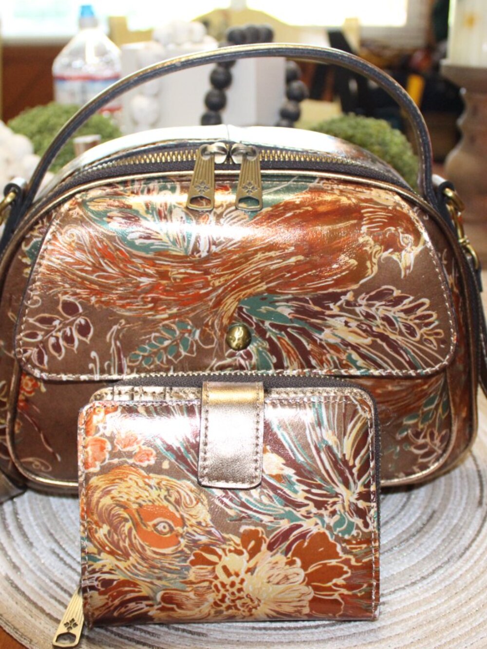 Patricia Nash Crossbody/top handle purse and matching wallet set. Beautiful! - Picture 7 of 15